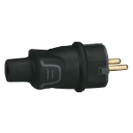 Slika Utikač 2P+E 16A 230V gumeni IP40 crni Legrand