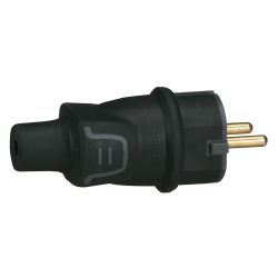 Slika Utikač 2P+E 16A 230V gumeni IP40 crni Legrand
