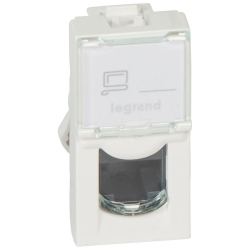 Slika Priključnica računarska modularna 1M RJ45 CAT 5e UTP bela Mosaic Legrand
