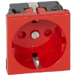 Slika Priključnica 2P modularna 2M 16A 230V 2P+E deblokada crvena Mosaic Legrand
