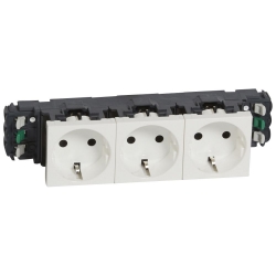 Slika Priključnica 2P modularna 4M 16A 230V 2x2P+E DLP bela Mosaic Legrand