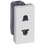 Slika Priključnica 2P modularna 1M 16A 250V 2P Euro/US bela Mosaic Legrand