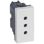 Slika Priključnica 2P modularna 1M 10A 250V 2P+E Italijanski standard bela Mosaic Legrand