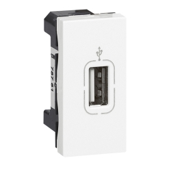 Slika Priključnica USB modularna 1M 2.0 data bela Mosaic Legrand