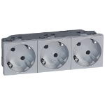 Slika Utičnica 3x2P+E 45° automatska aluminijumska PM Legrand
