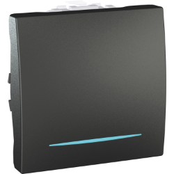 Slika Prekidač unakrsni modul. 2M 10AX250VAC grafit sa signalnom lampicom grafit Unica Top/Class Schneider