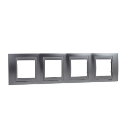 Slika Okvir 8M MODE H71 četvorostruki sjajno hrom/aluminijum Unica Top Schneider