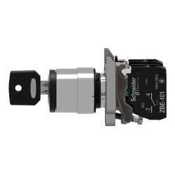 Slika Izborni prekidač XB4 1-0-2 2NO sa ključem fi22 metalni crni IP66 Schneider