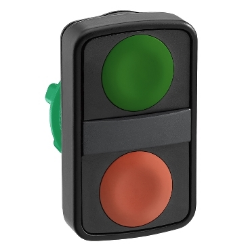 Slika Taster dvostruki zeleni/crveni O22 udubljeni neobeležen Schneider