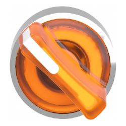 Slika Glava prekidača narandžasta svetleća izbornog O22 2-pozicije bez povratka Schneider