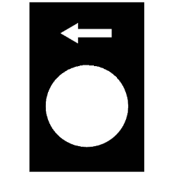 Slika Oznaka za tastere 30x40mm crna nalevo ili naniže, sporo Harmony Schneider