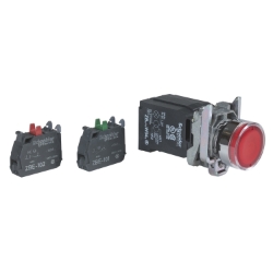 Slika Taster svetleći kompletni O22 crveni povratak 1NO+1NC 110-120V Schneider