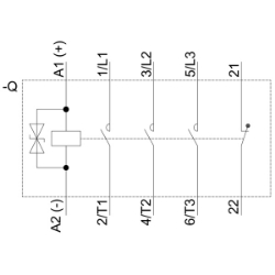 Slika Kontaktor 9A 3P špulna 24V DC 1NC AC-3/AC-3e sa supresorskom diodom SIRIUS 3RT Siemens
