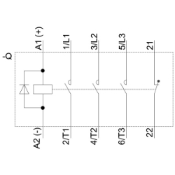 Slika Kontaktor 3P 1NC 7.5kW sa diodom špulna 24V DC Siemens