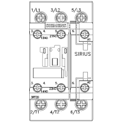 Slika Kontaktor 9A 3P špulna 230V AC 1NO+1NC AC-3/AC-3e SIRIUS 3RT Siemens