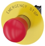 Slika EMERGENCY STOP dugme u obliku pečurke, fi22 mm, okruglo, metalno, sjajno, crveno, 40 mm Siemens