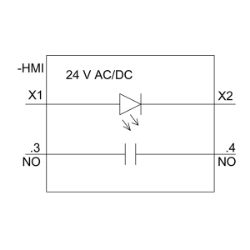 Slika Glava tastera svetleća plava fi22 NO LED 24V AC/DC metalni 3SU Siemens