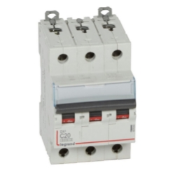 Slika Osigurač automatski 3P 20A C kriva 6kA Dx3 Legrand