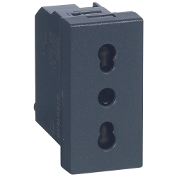 Slika Utičnica 2P+E italijanski standard 1M 10/16A antracit Vela Legrand