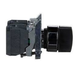Slika Izborni prekidač XB4 1-0-2 2NO fi22 metalni crni IP66 Schneider