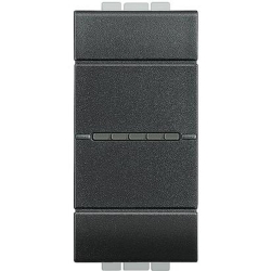 Slika Prekidač običan modularni 1M 10A 250VAC IP20 crni Living Light Legrand