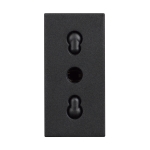 Slika Priključnica 2P modularna 1M 10A 250V 2P+E italijanski standard crna Classia Legrand