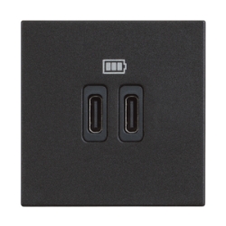 Slika Priključnica USB modularna 2M tip C 3A crna Classia Legrand