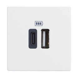 Slika Priključnica USB modularna 2M tip A i C 3A bela Classia Legrand
