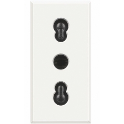 Slika Priključnica 2P modularna 1M 16A 250V 2P+E italijanski standard bela Axolute Legrand