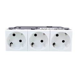 Slika Priključnica 2P modularna 6M 16A 230V 3x2P+E 45° bela Mosaic Legrand
