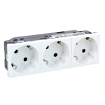 Slika Priključnica 2P modularna 6M 16A 230V 3x2P+E 45° bela Mosaic Legrand
