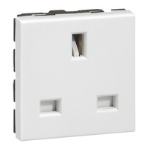 Slika Priključnica 2P modularna 1M 13A 250V 2P+E British bela Mosaic Legrand