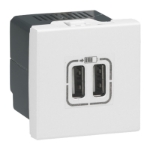Slika Punjač USB modularni 1M dupli beli Mosaic Legrand