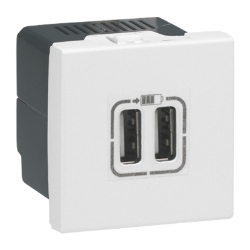 Slika Punjač USB modularni 1M dupli beli Mosaic Legrand