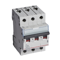 Slika Osigurač automatski 3P 10A C kriva 6kA TX3 Legrand
