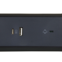 Slika Kabal produžni rotirajući sa prekid. 1.5M 5 priklj. mesta 2P+E 1USB  prenapon. zaštita crna Legrand