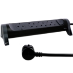 Slika Kabal produžni sa prekidačem H05VV-F 3x1.5mm2 3M 4 priključna mesta 2P+E crni Legrand
