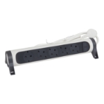 Slika Kabal produžni sa prekidačem H05VV-F 3x1.5mm2 5M 5 priključna mesta 2P+E bela/tamno siva Legrand