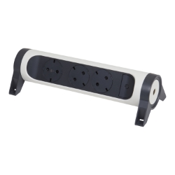 Slika Podsklop za produžni kabal 3 mesta 2P+E beli/tamno sivi Legrand