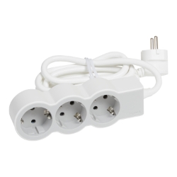 Slika Kabal produžni H05VV-F 3x1.5mm2 1.5M 3 priključna mesta 2P+E beli/svetlo sivi Legrand