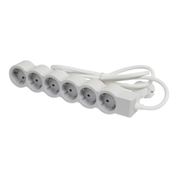 Slika Kabal produžni H05VV-F 3x1.5mm2 1.5M 6 priključna mesta 2P+E beli/svetlo sivi Legrand