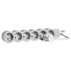 Slika Kabal produžni H05VV-F 3x1.5mm2 1.5M 6 priključna mesta 2P+E beli/svetlo sivi Legrand
