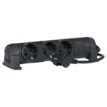 Slika Kabal produžni sa prekidačem H05VV-F 3x1.5mm2 1.5m 3 priključna mesta 2P+E crni Legrand