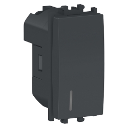 Slika Prekidač sa lokatorom modularni 1M 16A 250VAC crni Easy Styl Schneider