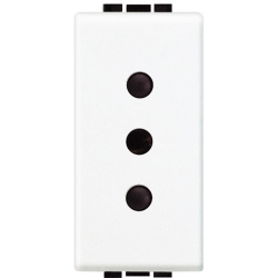 Slika Priključnica 2P modularna 1M 10A 250V 2P+E italijanski standard bela Living Light Legrand