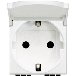 Slika Priključnica 2P modularna 2M 16A 230V 2P+E sa poklopcem bela Living Light Legrand