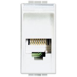 Slika Priključnica telefonska modularna 1M RJ11 bela Living Light Legrand