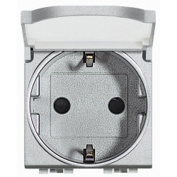 Slika Utičnica 2P+E sa poklopcem aluminijum Living Light Legrand
