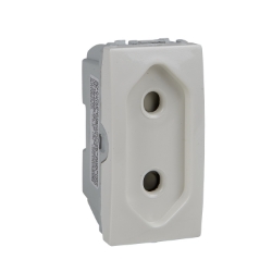 Slika Priključnica dvopolna modularna 1M 10A 250VAC EU standard zaštita krem Unica Schneider