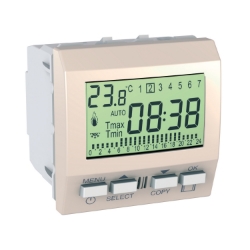 Slika Termostat modularni 2M 20VAC nedeljno programiranje krem Unica Schneider